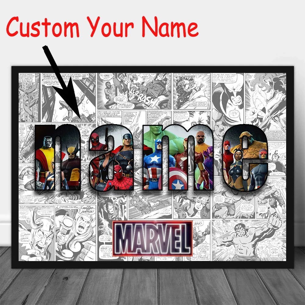 Marvel Movie Hero Art Poster Disney Anime Character Decorative Canvas Painting DIY Custom Name Mural for Home Wall Decor Prints
Marvel Movie Hero Art Poster Disney Anime Character Decorative Canvas Painting DIY Custom Name Mural for Home Wall Decor Prints