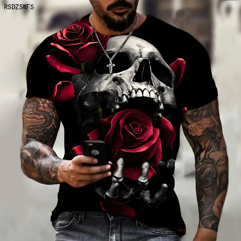 Skull Rose Romantic HD 3D Printing Men's And Women's T-shirt HD Short-sleeved Oversized Summer Short-sleeved Top
Skull Rose Romantic HD 3D Printing Men's And Women's T-shirt HD Short-sleeved Oversized Summer Short-sleeved Top