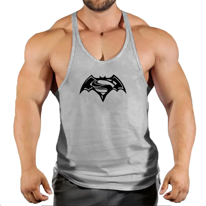 

Gym Top Men Vest Sports Men's Singlets Fitness Shirt Sleeveless Sweatshirt Muscular Man Bat Wear T-shirts Suspenders Man