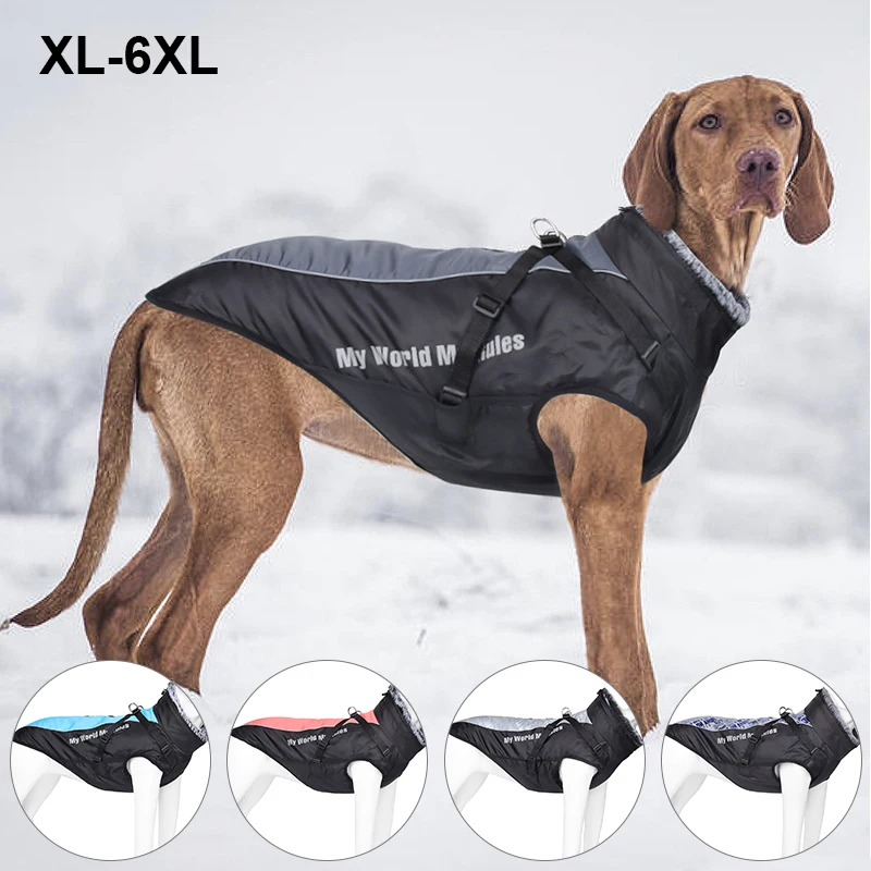 Winter pet clothing waterproof reflective Medium Large dogs Stormsuit jacket Plush Collar warm Clothes Dog Coat Labrador Bulldog
Winter pet clothing waterproof reflective Medium Large dogs Stormsuit jacket Plush Collar warm Clothes Dog Coat Labrador Bulldog