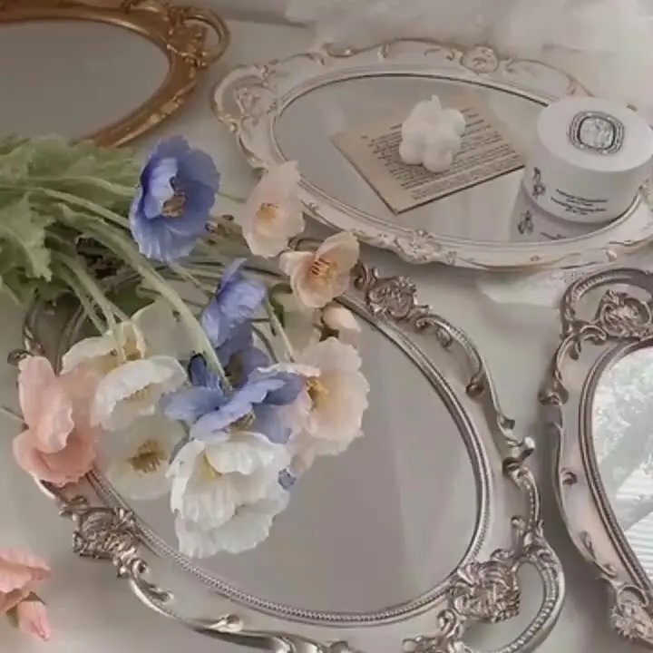 Exquisite Retro European Groceries Mirror Lady Makeup Mirror Sundries Storage Dressing Table Tray Vintage Mirror Display
Exquisite Retro European Groceries Mirror Lady Makeup Mirror Sundries Storage Dressing Table Tray Vintage Mirror Display