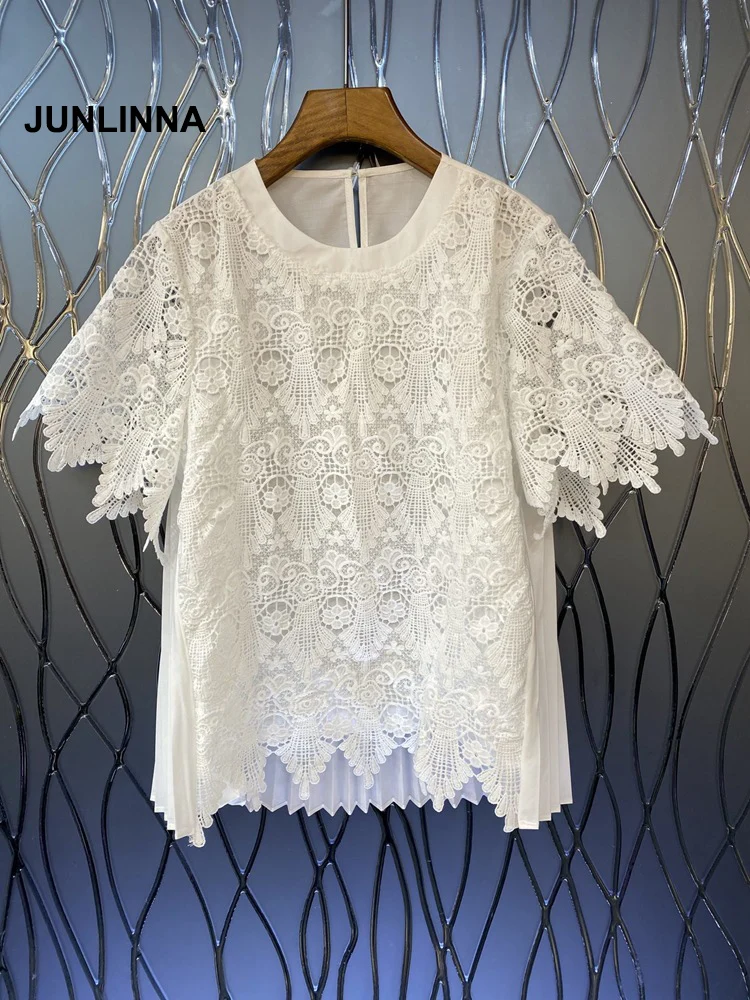JUNLINNA Women Chemical Lace T-shirt 2022 Summer New High Street Hook Floral and Hollow Out Laptops
JUNLINNA Women Chemical Lace T-shirt 2022 Summer New High Street Hook Floral and Hollow Out Laptops