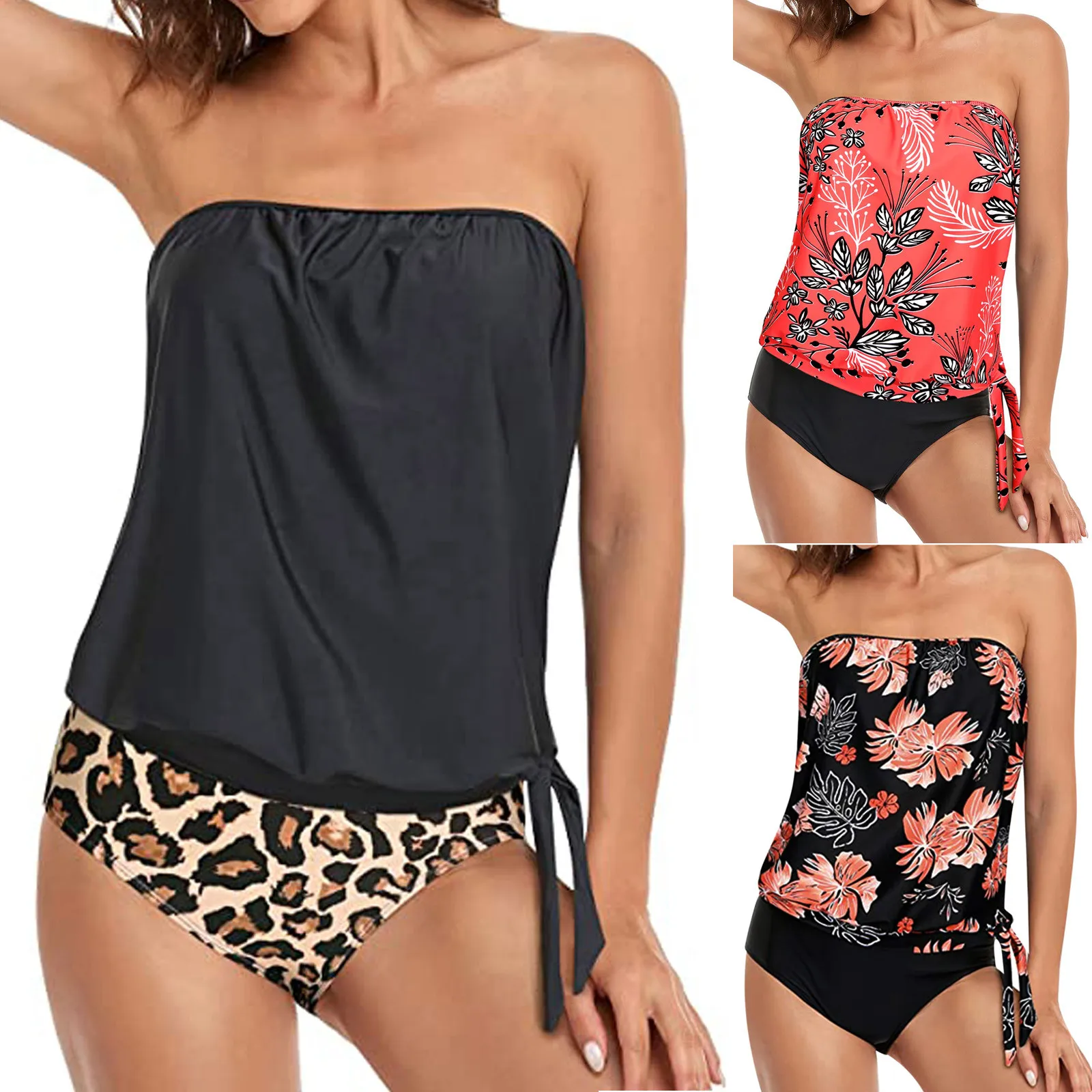 Two Piece Bandeau Tankini Swimsuits For Women Loose Fit Bathing Suits Swim Tank Top With Shorts Teen Girls
Two Piece Bandeau Tankini Swimsuits For Women Loose Fit Bathing Suits Swim Tank Top With Shorts Teen Girls