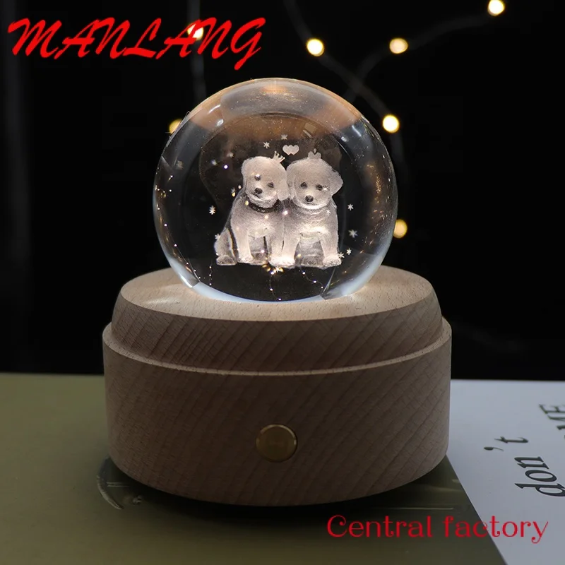 Custom 2022 Puppy 3D Crystal Ball Night Light Led Kids Lamp Gift Dimmable Wooden Light Base With Music Box
Custom 2022 Puppy 3D Crystal Ball Night Light Led Kids Lamp Gift Dimmable Wooden Light Base With Music Box