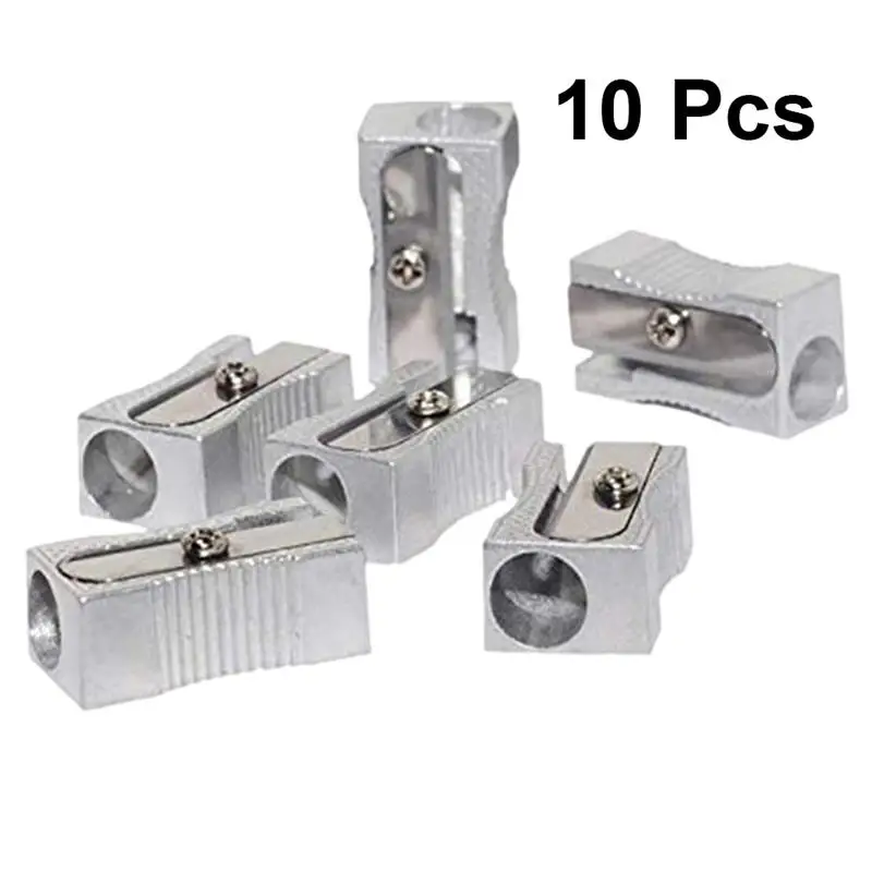 10 PCS Dual Pencil Sharpener Pocket Aluminium Alloy Metal 1-Hole Steel Rectangular Small Sharpeners (Silver)
10 PCS Dual Pencil Sharpener Pocket Aluminium Alloy Metal 1-Hole Steel Rectangular Small Sharpeners (Silver)