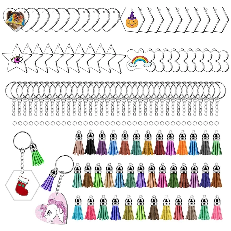 N58F Acrylic Blank Transparent Ornament Pendants Hexagon Love Pentagram Bone Keychain Blank Leather Tassels Jump Rings
N58F Acrylic Blank Transparent Ornament Pendants Hexagon Love Pentagram Bone Keychain Blank Leather Tassels Jump Rings