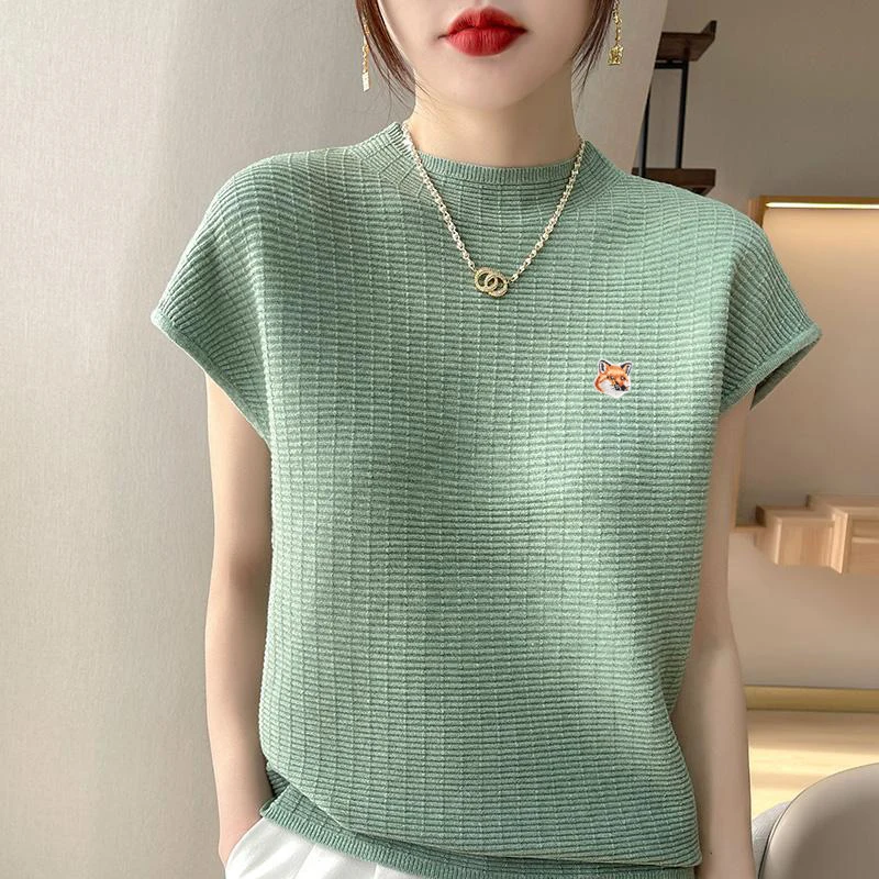 2022 New Women Luxury Maison Fox Mascot Embroidery Logo Appliqued Knitting Polo T Shirt Fashion Short Sleeve Female T Shirt Tops
2022 New Women Luxury Maison Fox Mascot Embroidery Logo Appliqued Knitting Polo T Shirt Fashion Short Sleeve Female T Shirt Tops