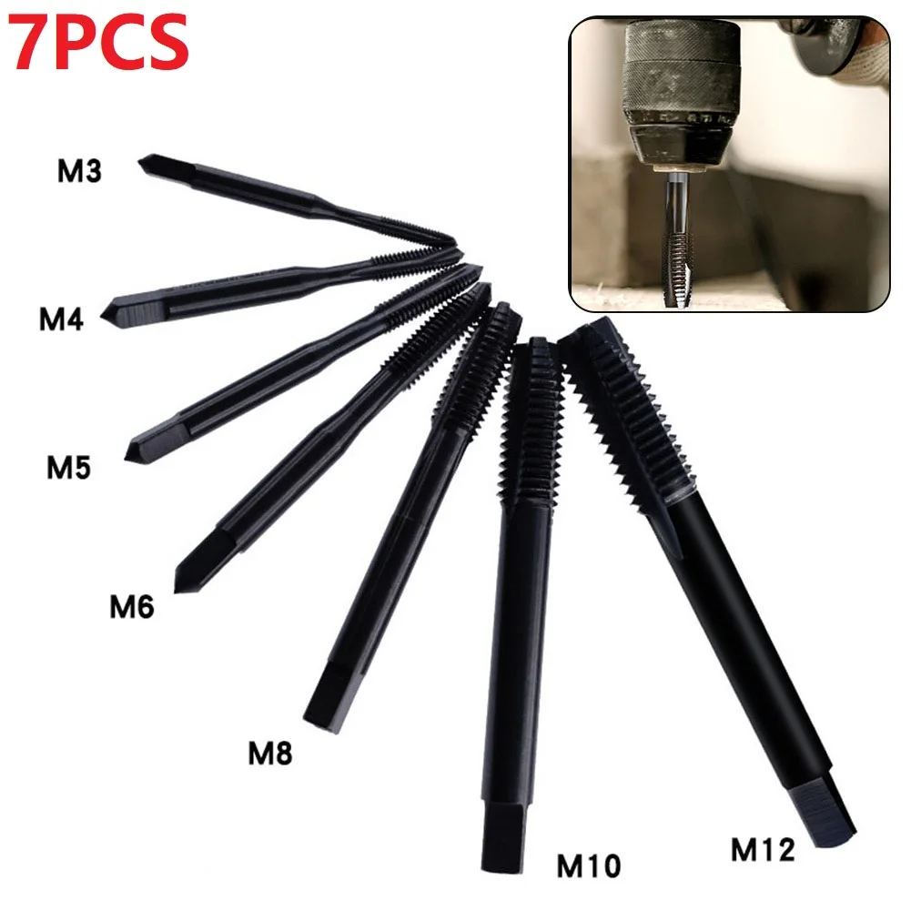 7PCS HSS Machine Screw Thread Metric Plug Straight Groove Tap Drill Set M3-M12 For Low Carbon Steel Alloy Steel Metals
7PCS HSS Machine Screw Thread Metric Plug Straight Groove Tap Drill Set M3-M12 For Low Carbon Steel Alloy Steel Metals