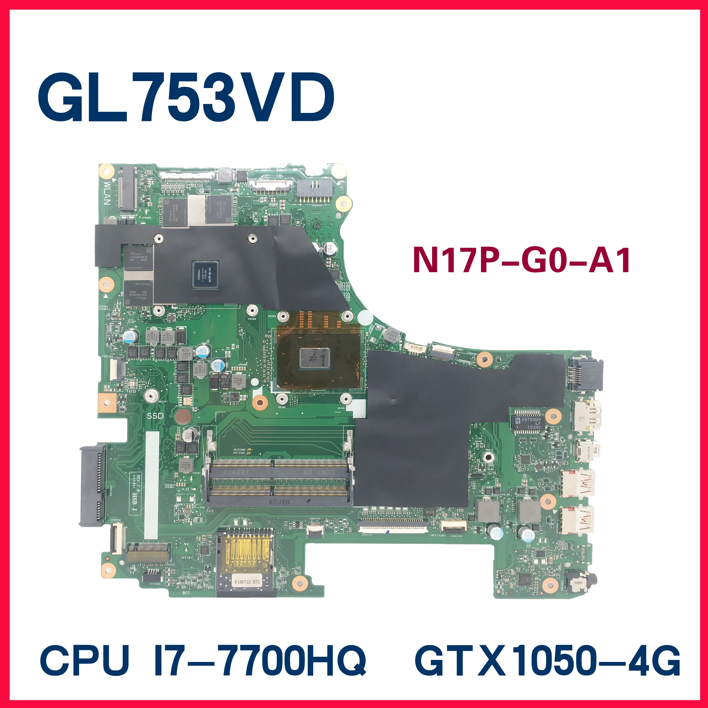 Материнская плата GL753VD материнская ASUS ROG GL753VE для ноутбука системная GTX1050TI GTX1050 |