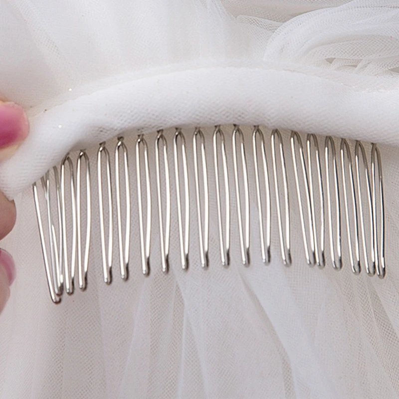Wedding Bridal Veil with Comb Cut Edge Hair Accessories for Bride 2-Tier Sheer Dotted Tulle Longest 31.5" Illusion Veils
Wedding Bridal Veil with Comb Cut Edge Hair Accessories for Bride 2-Tier Sheer Dotted Tulle Longest 31.5" Illusion Veils