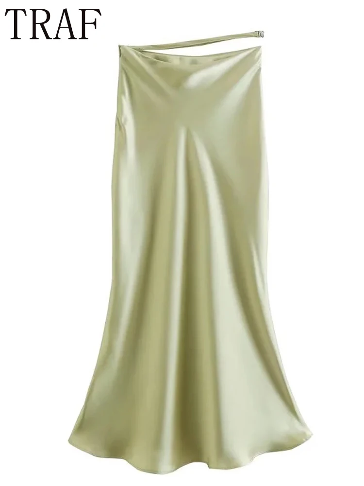 TRAF Satin Long Skirts Womens 2022 High Waist Midi Skirt Woman Summer Metal Applique Elegant Skirts Women Fashion Party Skirts
TRAF Satin Long Skirts Womens 2022 High Waist Midi Skirt Woman Summer Metal Applique Elegant Skirts Women Fashion Party Skirts