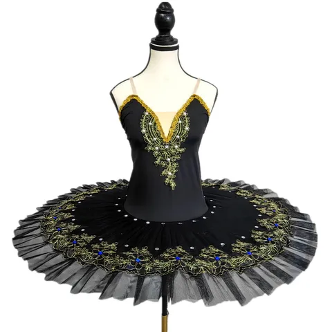 Черная профессиональная балетная юбка для девочек, детская одежда в виде лебедя, озера, блинчиков, балерины, платье для фигурного катания на коньках