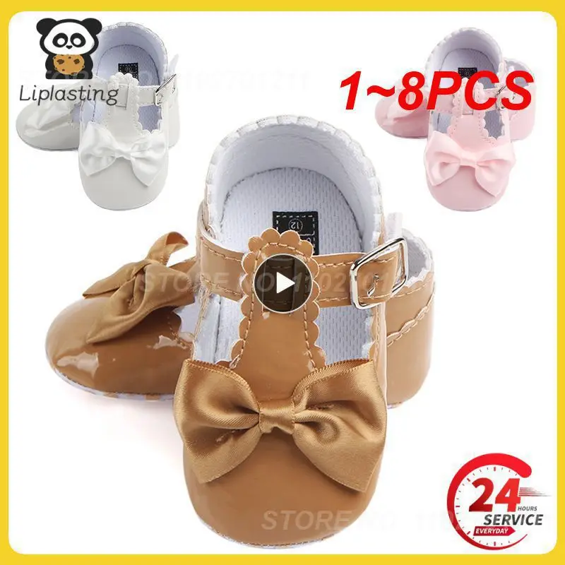 

Обувь для новорожденных девочек 1-8 шт., обувь из искусственной кожи с пряжкой, обувь для первых шагов с большим бантом, летняя обувь принцессы, женская свадебная обувь для маленьких девочек