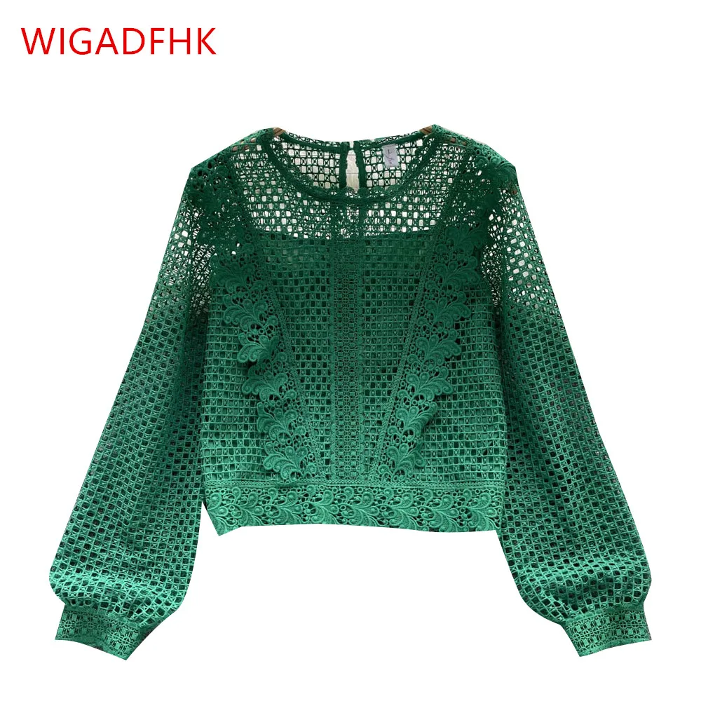 2022 Fall Women's Sweet Lace Shirt Retro O Neck Lace Hook Flower Hollow Solid Color Lantern Long Sleeve Short All-match Top
2022 Fall Women's Sweet Lace Shirt Retro O Neck Lace Hook Flower Hollow Solid Color Lantern Long Sleeve Short All-match Top