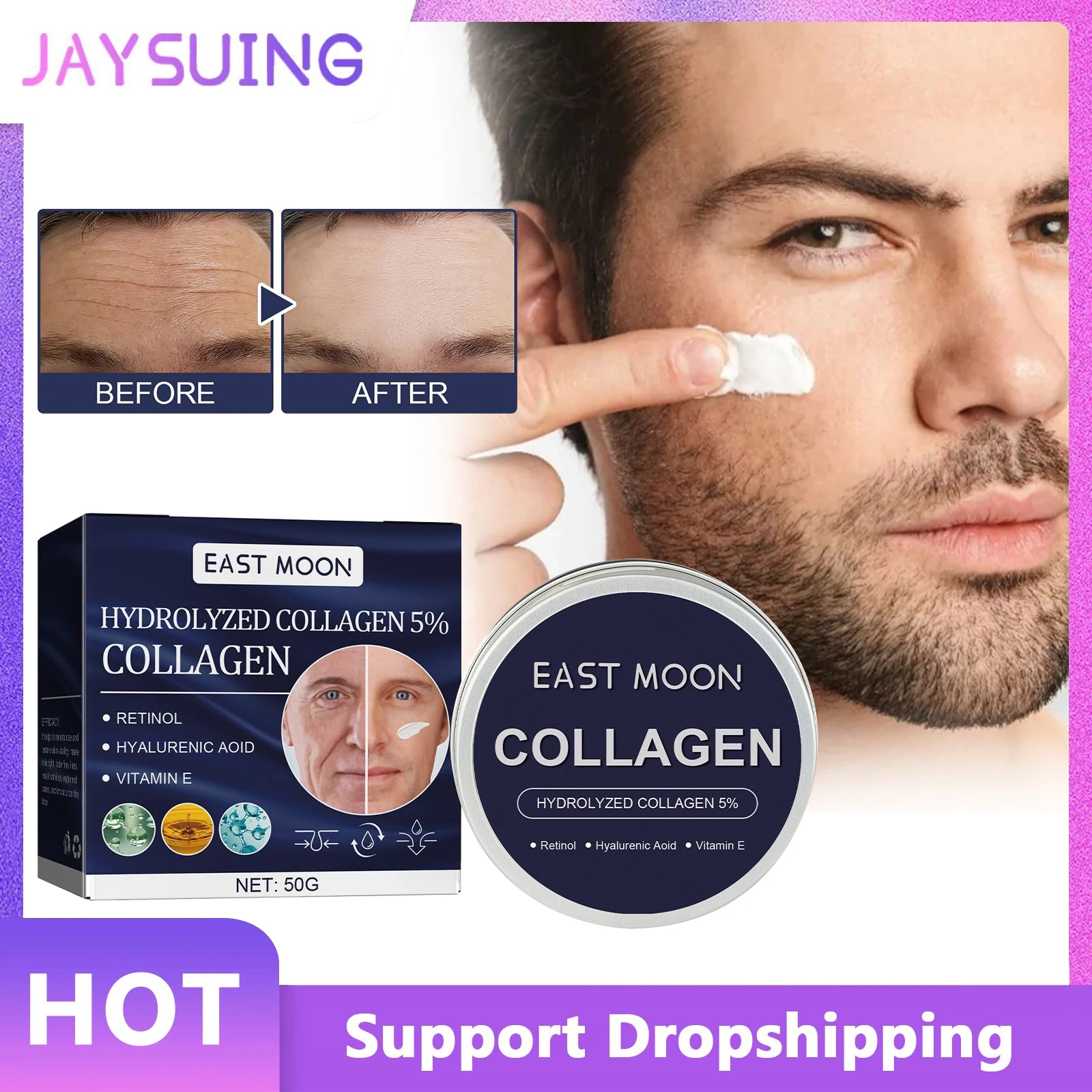 Men Wrinkle Removal Cream Anti Aging Remove Fine Line Brighten Skin Care Firming Lifting Nourishing Moisturizing Face Cream 50g
Men Wrinkle Removal Cream Anti Aging Remove Fine Line Brighten Skin Care Firming Lifting Nourishing Moisturizing Face Cream 50g