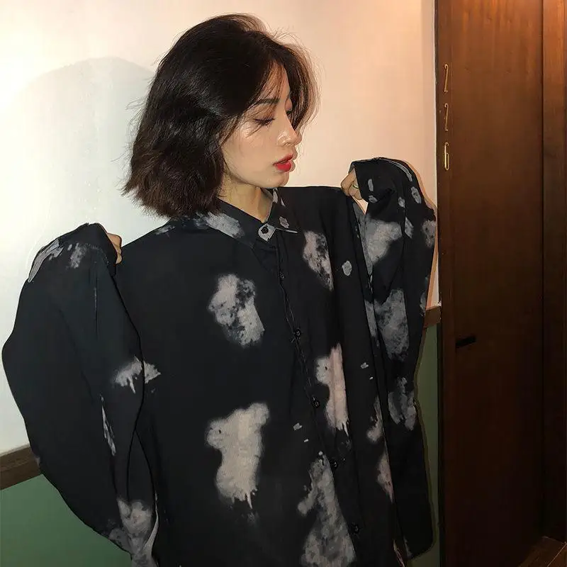 HOUZHOU Harajuku Vintage Black Blouse Women Tie Dye Oversized Long Sleeve Gothic Shirts Female Korean Fashion Chic Kpop Clothes
HOUZHOU Harajuku Vintage Black Blouse Women Tie Dye Oversized Long Sleeve Gothic Shirts Female Korean Fashion Chic Kpop Clothes