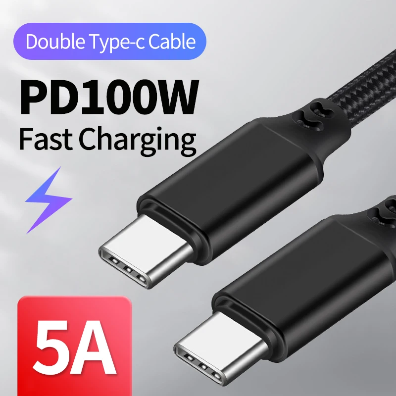 Type-C to Type-C Data Cable PD 100W 5A Fast Charger Double Type C USB C Cables For Mobile Hard Disk Laptop Tablet type-C Devices
Type-C to Type-C Data Cable PD 100W 5A Fast Charger Double Type C USB C Cables For Mobile Hard Disk Laptop Tablet type-C Devices