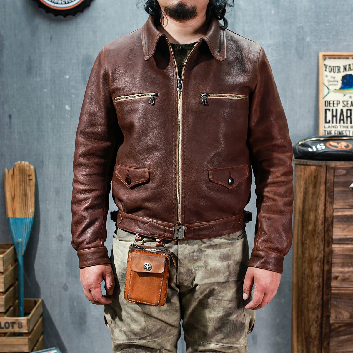 SDH2550 Super Top Quality Heavy 1.7mm Genuine US Horween Cow Leather Slim Classic Cowhide Stylish A2 Jacket
SDH2550 Super Top Quality Heavy 1.7mm Genuine US Horween Cow Leather Slim Classic Cowhide Stylish A2 Jacket