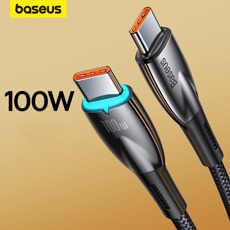 Baseus PD100W Usb Cable Led Light Type C Fast Charging Data Cable Type-C To Type-C Mobile Phone Cord For Xiaomi Samsung Laptop
Baseus PD100W Usb Cable Led Light Type C Fast Charging Data Cable Type-C To Type-C Mobile Phone Cord For Xiaomi Samsung Laptop