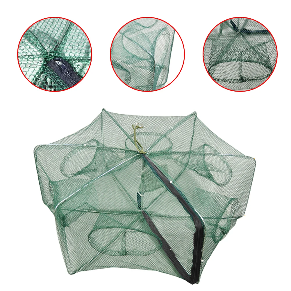 Hot Sale 6 Holes Folded Portable Hexagon Fishing Net Crayfish Fish Automatic Trap Shrimp Carp Catcher Cages Mesh Nets CrabTrap
Hot Sale 6 Holes Folded Portable Hexagon Fishing Net Crayfish Fish Automatic Trap Shrimp Carp Catcher Cages Mesh Nets CrabTrap