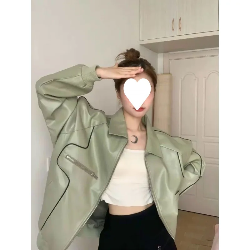 Motorcycle leather jacket women's autumn and winter new design sense Small crowd PU leather jacket women's trend
Motorcycle leather jacket women's autumn and winter new design sense Small crowd PU leather jacket women's trend