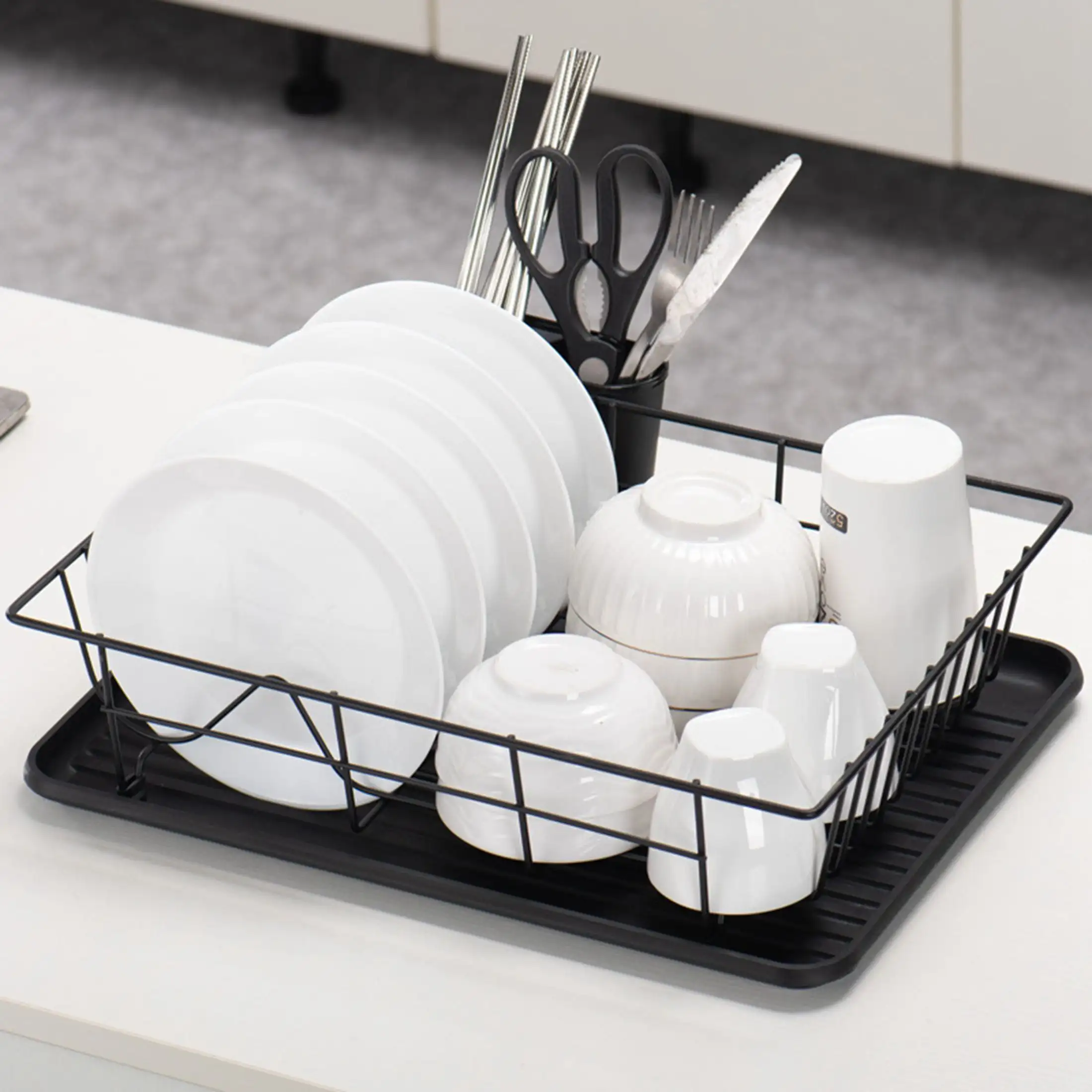 Dish Drying Rack, Small Dish Rack with Tray Compact Dish Drainer for Kitchen Counter Cabinet, Black
Dish Drying Rack, Small Dish Rack with Tray Compact Dish Drainer for Kitchen Counter Cabinet, Black