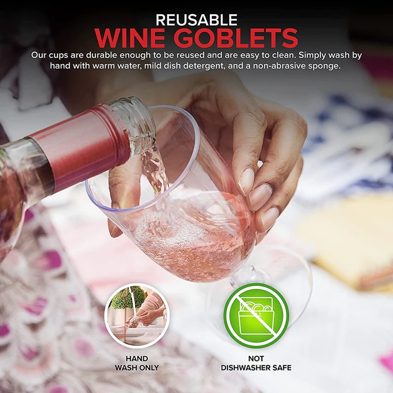 Акция! Прозрачный пластиковый бокал для вина перерабатываемый ударопрочный