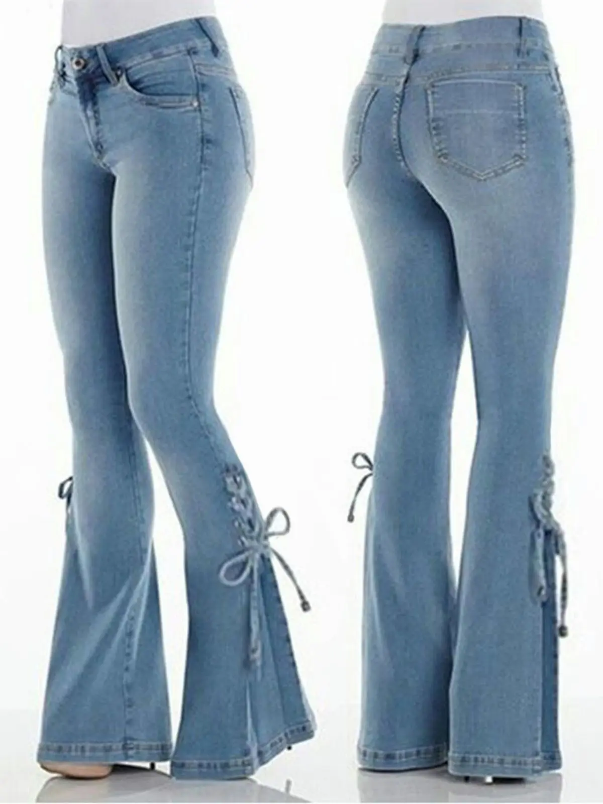 Fashion High Waist Flared Jeans Women Bow Boot Cut Casual Lady Lace Up Trousers Cowgirl Vintage Blue Bell Bottom Denim Pants Y2k
Fashion High Waist Flared Jeans Women Bow Boot Cut Casual Lady Lace Up Trousers Cowgirl Vintage Blue Bell Bottom Denim Pants Y2k