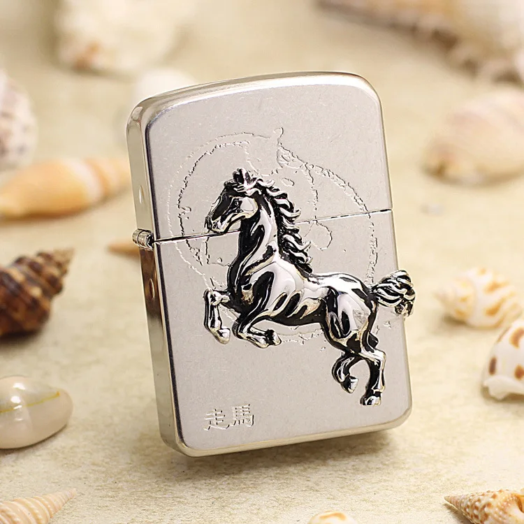 Genuine Zippo oil lighter Antique Silver War horse copper windproof cigarette Kerosene lighters Gift anti-counterfeiting code
Genuine Zippo oil lighter Antique Silver War horse copper windproof cigarette Kerosene lighters Gift anti-counterfeiting code