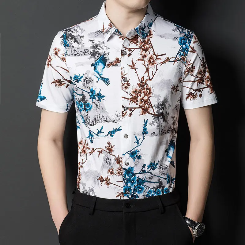 Рубашка мужская с коротким рукавом и принтом дракона, блуза из мерсеризованного хлопка, гладкая сорочка с принтом красного цвета, лето
Рубашка мужская с коротким рукавом и принтом дракона, блуза из мерсеризованного хлопка, гладкая сорочка с принтом красного цвета, лето