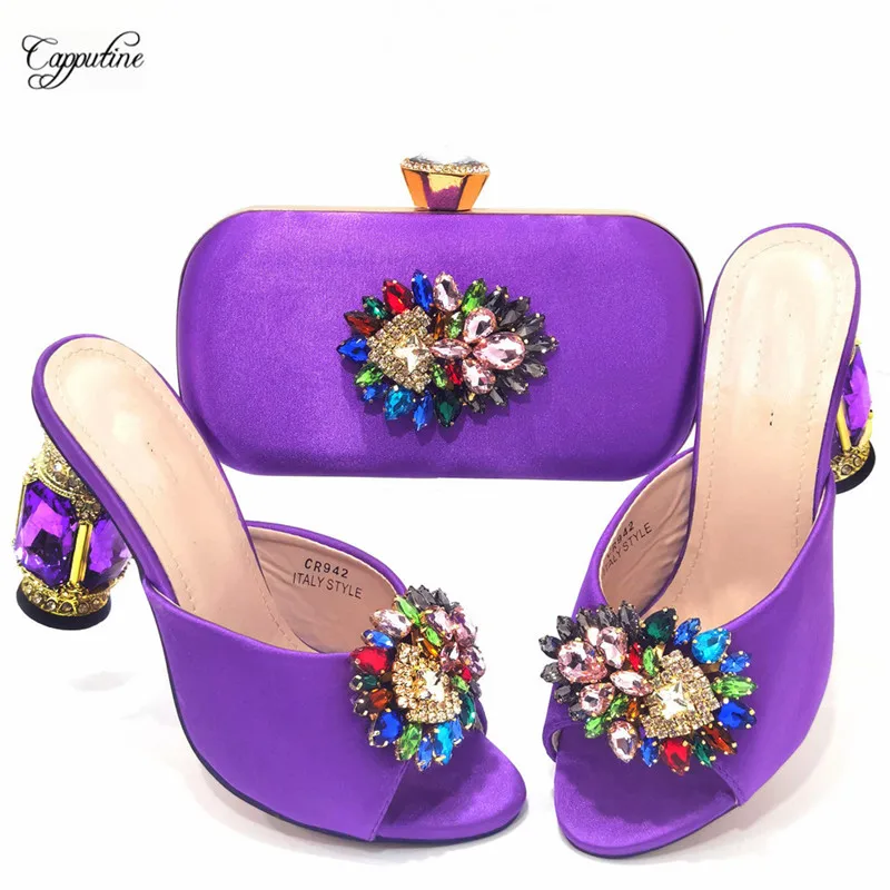 Purple Shoes And Bag Set For Nigerian Women African Ladies Summer Slippers Match With Handbag Pumps Clutch Pantofole Donna CR942
Purple Shoes And Bag Set For Nigerian Women African Ladies Summer Slippers Match With Handbag Pumps Clutch Pantofole Donna CR942