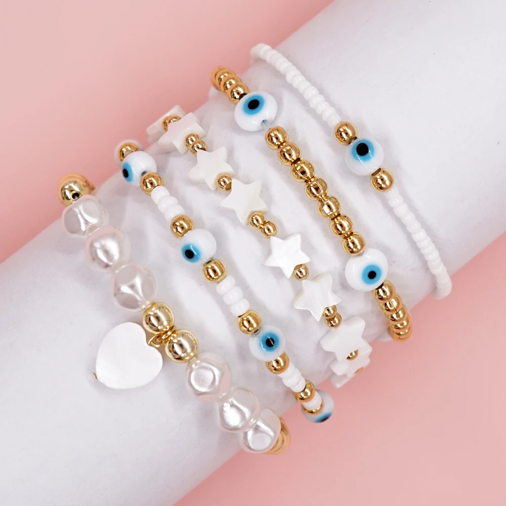 Bohemia Bracelets Turkish Evil Eye Beaded Bangle for Women Boho Charms Bead Fashion Jewelry Accessories Simple Bracelet Gift
Bohemia Bracelets Turkish Evil Eye Beaded Bangle for Women Boho Charms Bead Fashion Jewelry Accessories Simple Bracelet Gift