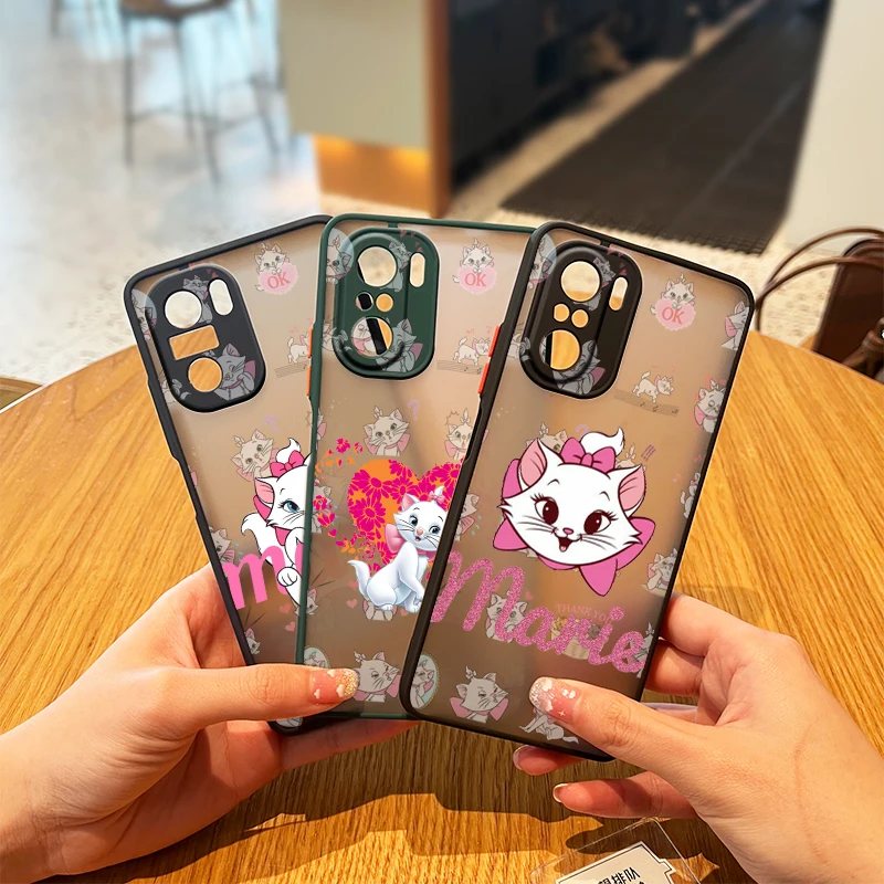 

Disney Cartoon Aristocats For Xiaomi Redmi K40 K20 K30 Note 11 10X 10 5G Pro 9 9S 9T 9A 9C Frosted Translucent Soft Phone Case