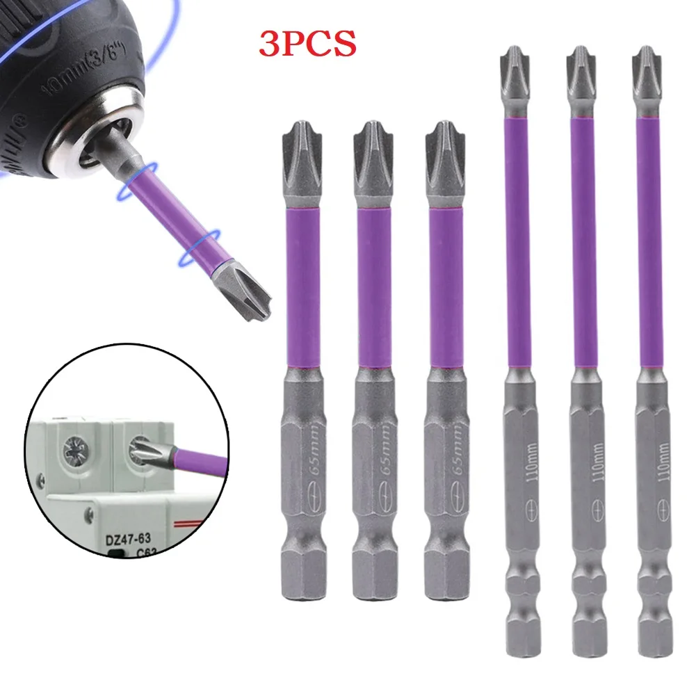 3PCS FPH2 65/110mm Magnetic Special Slotted Cross Screwdriver Bit Alloy Steel Rust Proof Bit For Electrician Socket Switch
3PCS FPH2 65/110mm Magnetic Special Slotted Cross Screwdriver Bit Alloy Steel Rust Proof Bit For Electrician Socket Switch