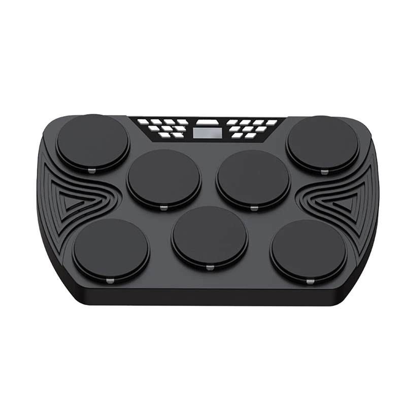 

Portable Electronic Drum Set 7 Velocity-Sensitive Pad Tabletop Drum Built-In Rechargeable Drum For Recording Audio Input