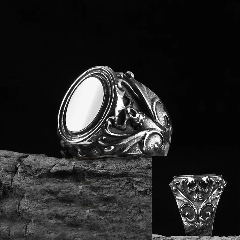 Party Gift Mens Calvarium Skull Ring With Pattern 316L Stainless Steel Gothic Biker Motorcycle Band Women Men Jewelry
Party Gift Mens Calvarium Skull Ring With Pattern 316L Stainless Steel Gothic Biker Motorcycle Band Women Men Jewelry