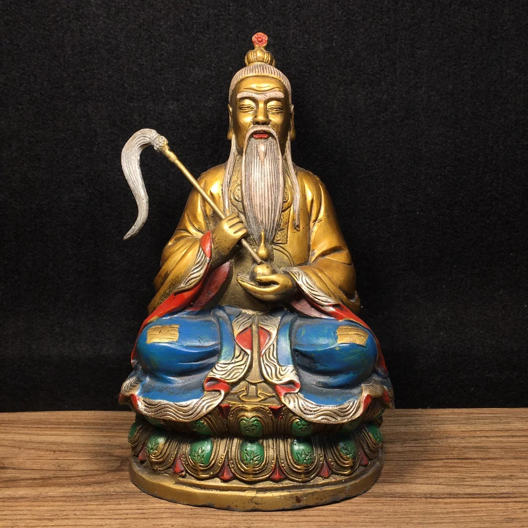 9"Tibetan Temple Collection Temple Old Bronze Painting Laojun Buddha Taoist ancestor Town House Exorcism worship hall
9"Tibetan Temple Collection Temple Old Bronze Painting Laojun Buddha Taoist ancestor Town House Exorcism worship hall