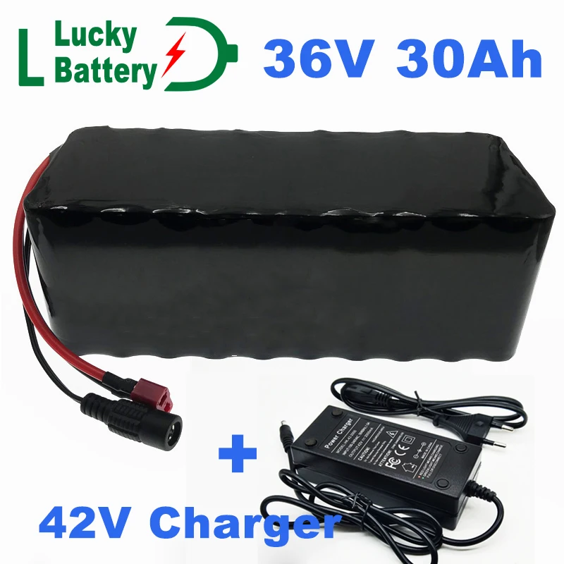 

36V Battery Pack 30Ah Electric Bicycle Battery Built-in 20A BMS Lithium Battery 36 Volt Ebike Battery with 2A Charger