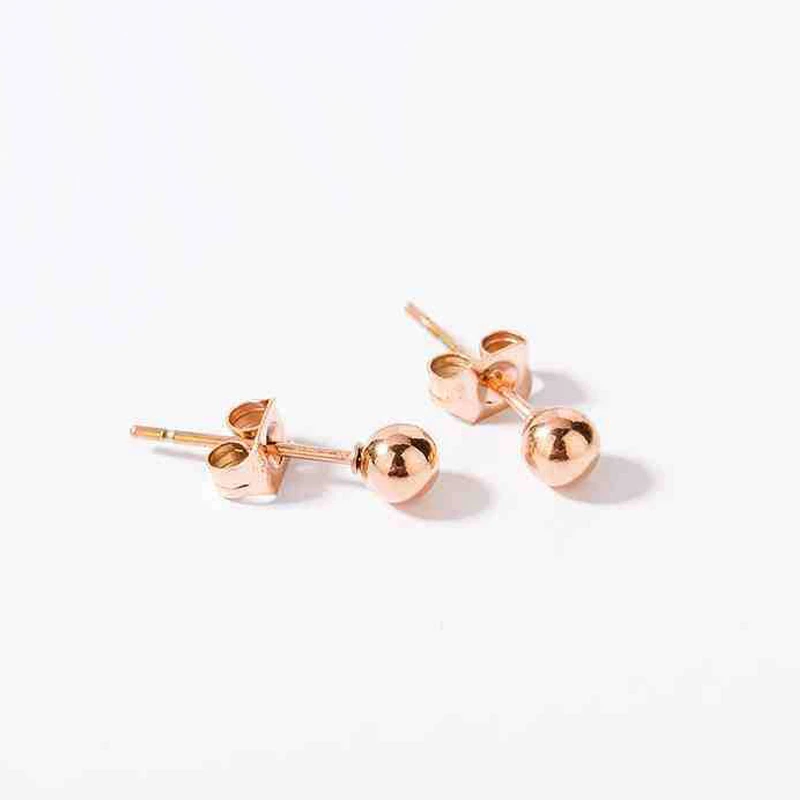 

Rose Gold Small Balls Stud Earrings for Men Women 316l Stainless Steel Earring Never Fade Allergy Free Piercing Jewelry