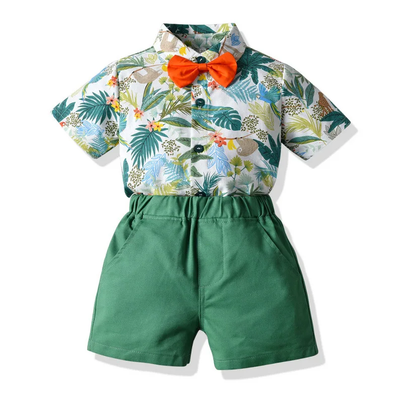 Children's Beach Short-sleeved Summer Shirt Casual Shorts Two-piece Set Baby Boutique Kids Clothing Baby Boy Clothes Set
Children's Beach Short-sleeved Summer Shirt Casual Shorts Two-piece Set Baby Boutique Kids Clothing Baby Boy Clothes Set