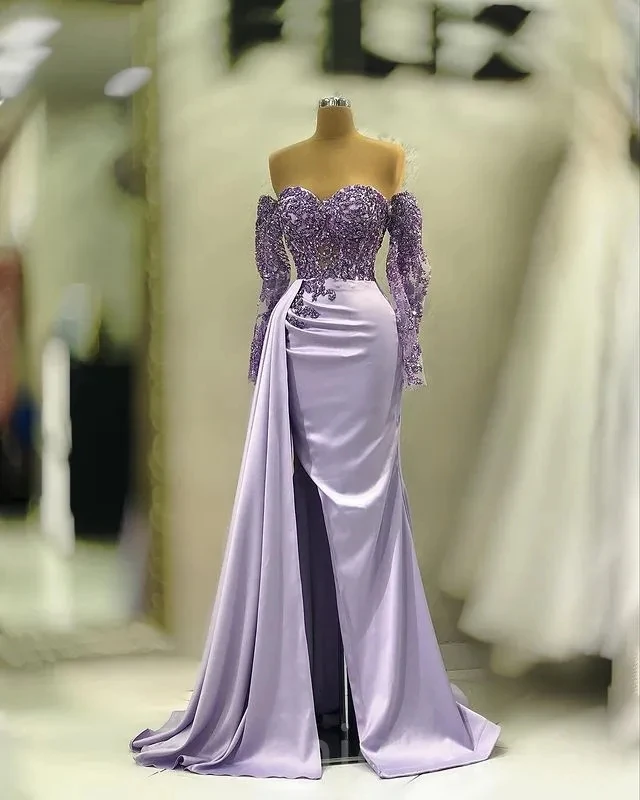 Lilac African American Prom Dresses Mermaid Sweetheart Applique Slit Black Girls Nigeria Dubai Saudi Arabia Evening Dresses Gown
Lilac African American Prom Dresses Mermaid Sweetheart Applique Slit Black Girls Nigeria Dubai Saudi Arabia Evening Dresses Gown