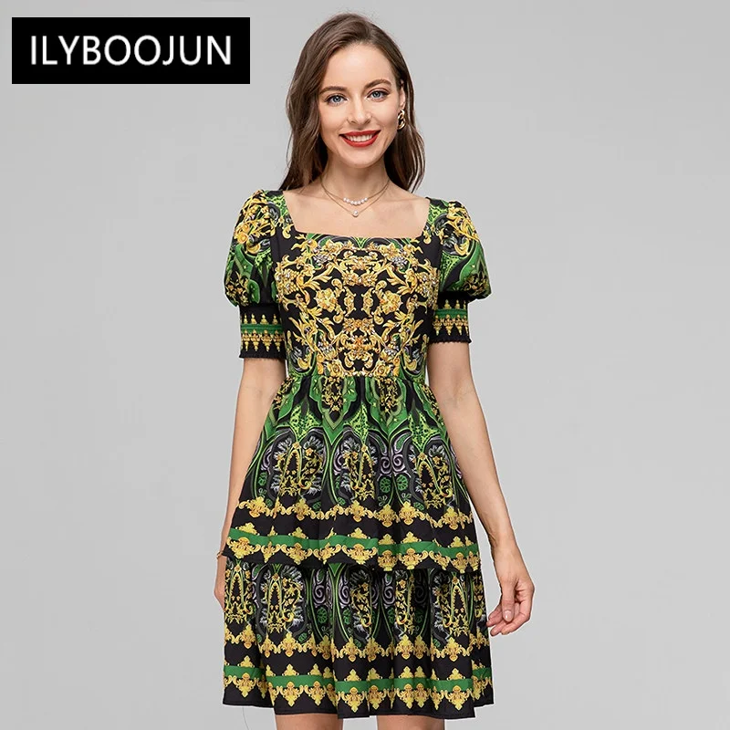 Summer Short Sleeve Flower Printing Beading VintageCascading Flounces Elegant Dresses For Women 2023 Luxury Designer Evening
Summer Short Sleeve Flower Printing Beading VintageCascading Flounces Elegant Dresses For Women 2023 Luxury Designer Evening
