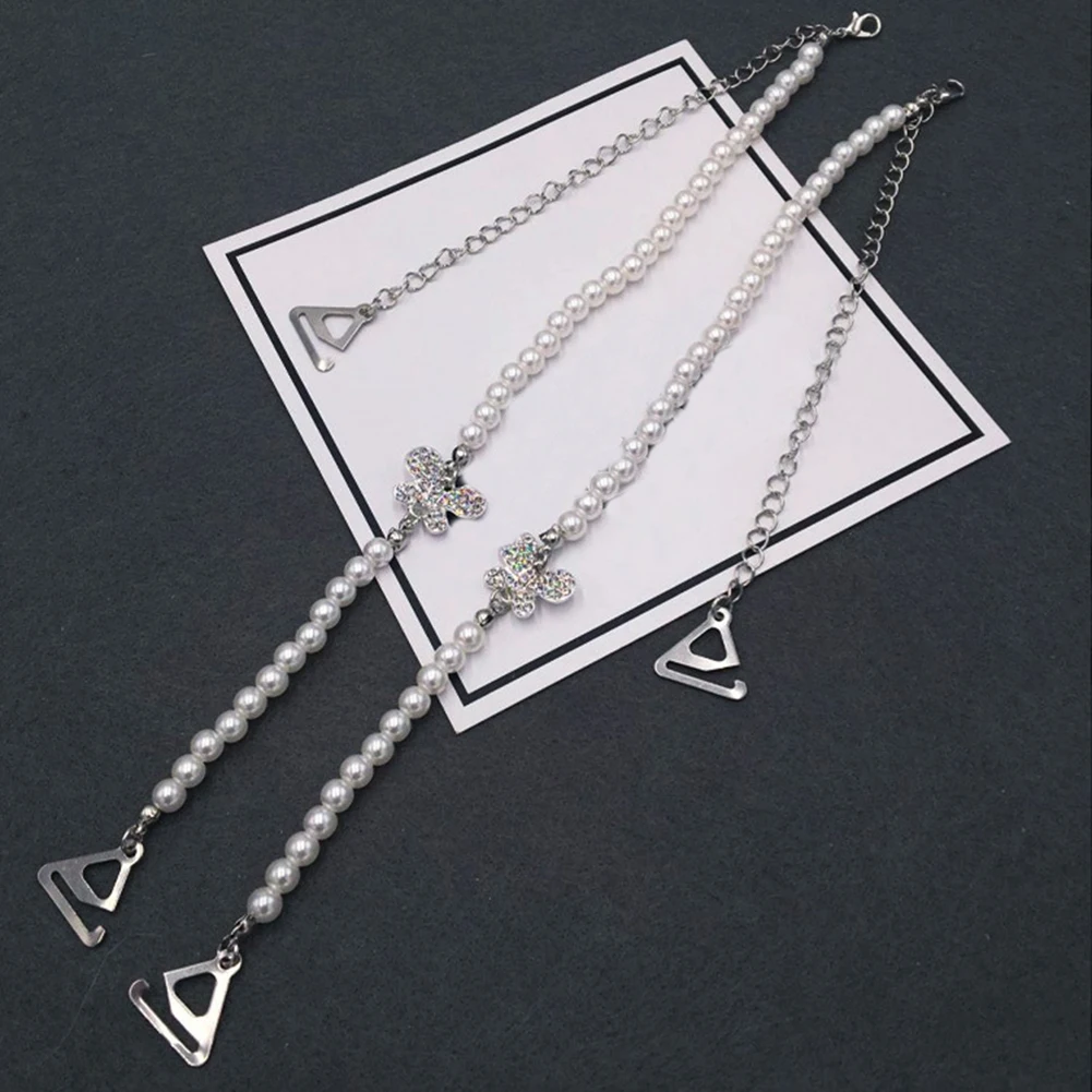 

Intimate Accessories Decorative Bra Straps Bra Chain Pearls Shoulder Straps Elegant Imitation Pearls Bra Accessories Adjustable