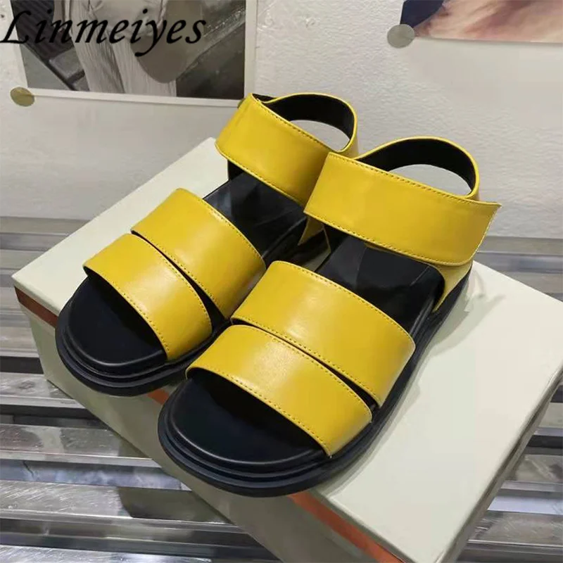 Genuine Leather Flat Sandals Women Casual Holiday Roman Shoes Lady Hook & Loop Thick Sole Sandals Woman Summer Sandalias Mujer
Genuine Leather Flat Sandals Women Casual Holiday Roman Shoes Lady Hook & Loop Thick Sole Sandals Woman Summer Sandalias Mujer
