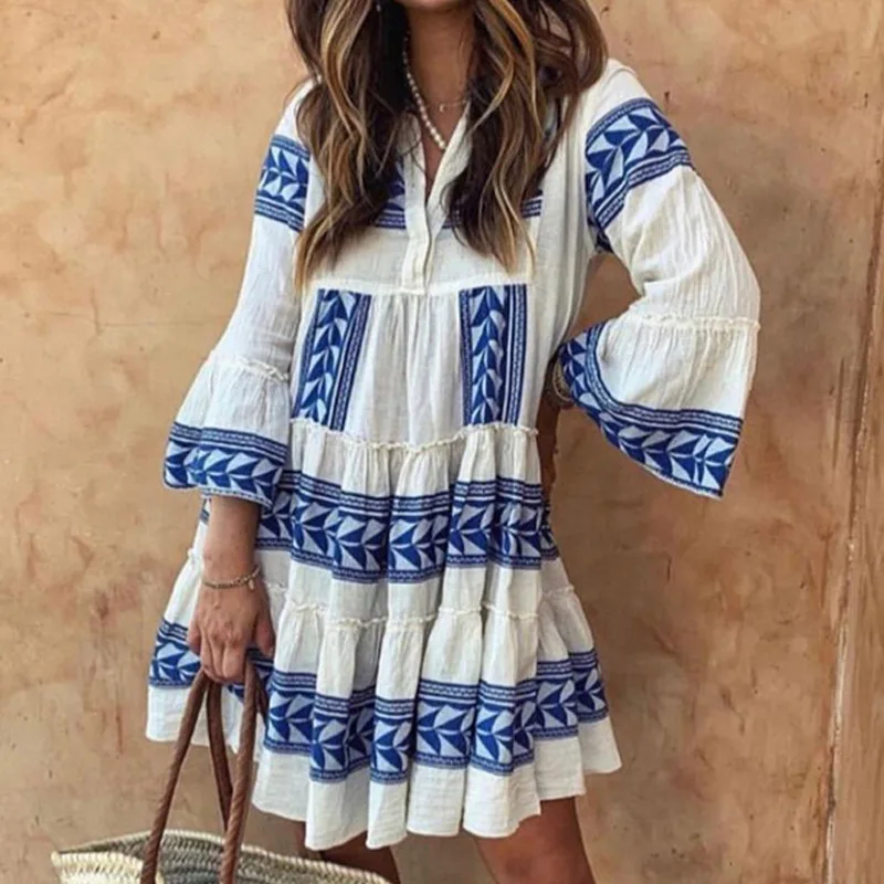 Autumn Loose Bohemian Dress for Women 2023 Casual Fashion Long Sleeve V Neck Ruffle Vacation Dress Y2K Clothes
Autumn Loose Bohemian Dress for Women 2023 Casual Fashion Long Sleeve V Neck Ruffle Vacation Dress Y2K Clothes