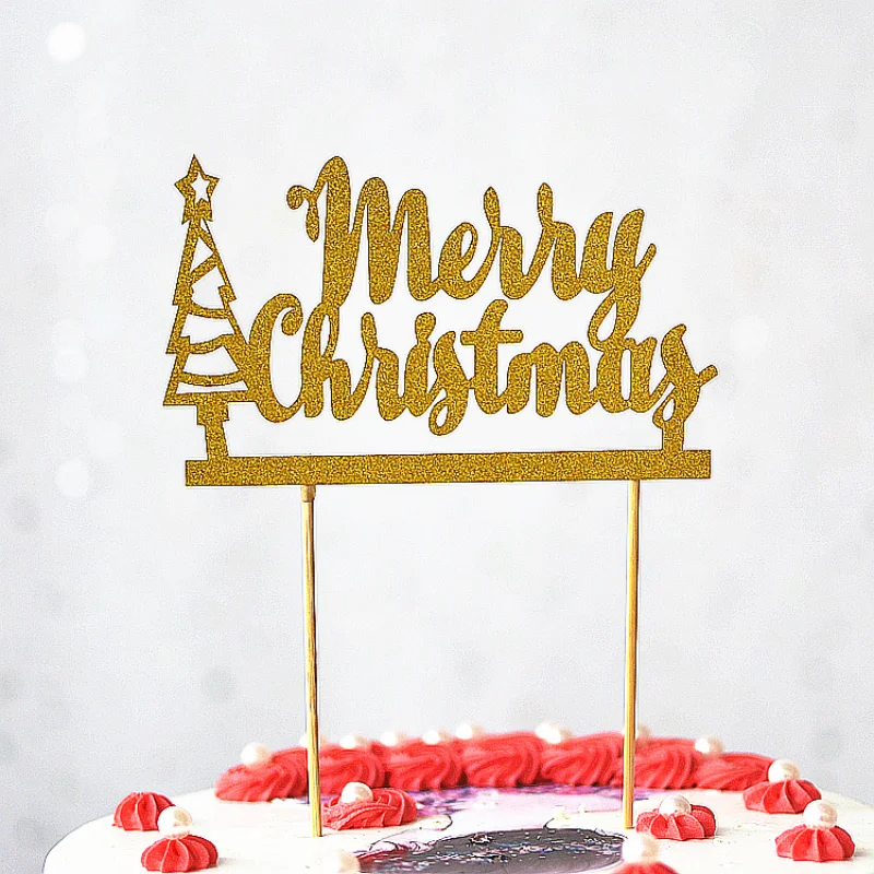 10pcs/lot Gold Red Merry Christmas Party Cake Toppers Decoration for Xmas Decoration Supplies
10pcs/lot Gold Red Merry Christmas Party Cake Toppers Decoration for Xmas Decoration Supplies