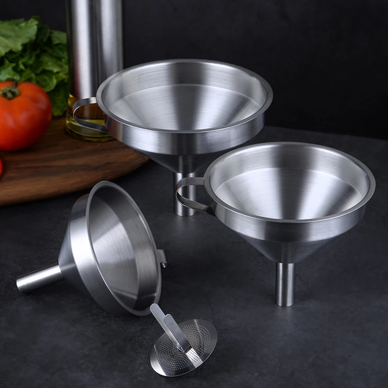 Stainless Steel Funnel Kitchen Oil Liquid Funnel Metal Funnel with Detachable Filter Wide Mouth Funnel for Canning Kitchen Tools
Stainless Steel Funnel Kitchen Oil Liquid Funnel Metal Funnel with Detachable Filter Wide Mouth Funnel for Canning Kitchen Tools