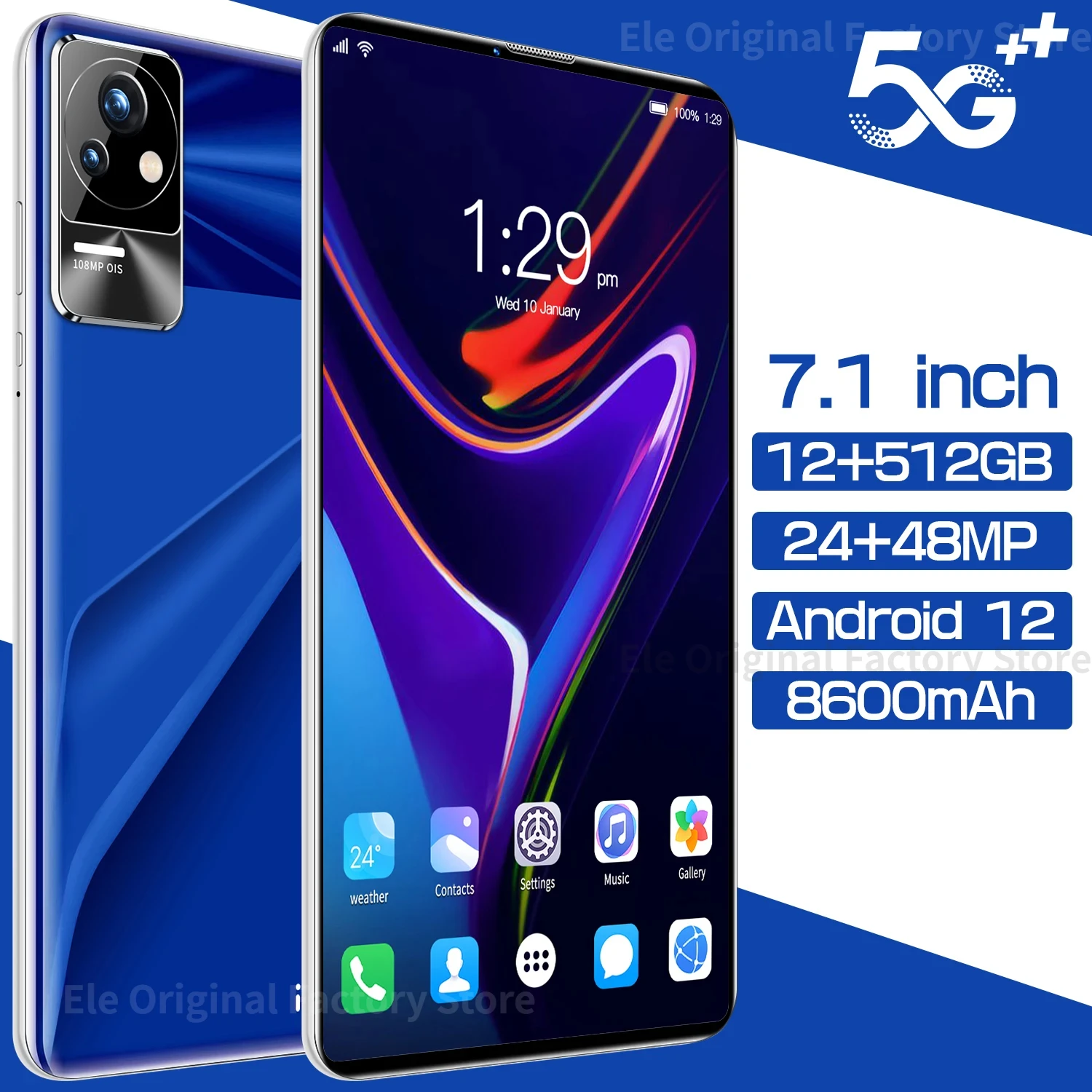 2023 Global Tablet PC 7.1 Inch IPS Display Screen K50 16GB+1TB 48MP Android12 GPS+FM+Wifi+BT 8600mAh 5G Support Dual Sim Card
2023 Global Tablet PC 7.1 Inch IPS Display Screen K50 16GB+1TB 48MP Android12 GPS+FM+Wifi+BT 8600mAh 5G Support Dual Sim Card