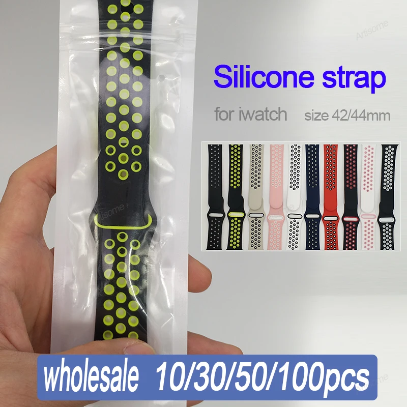 Wholesale Smart Watch Breathable Sport Silicone Strap (42/44/45mm) Rubber Soft Bracelet Strap for iWatch
Wholesale Smart Watch Breathable Sport Silicone Strap (42/44/45mm) Rubber Soft Bracelet Strap for iWatch