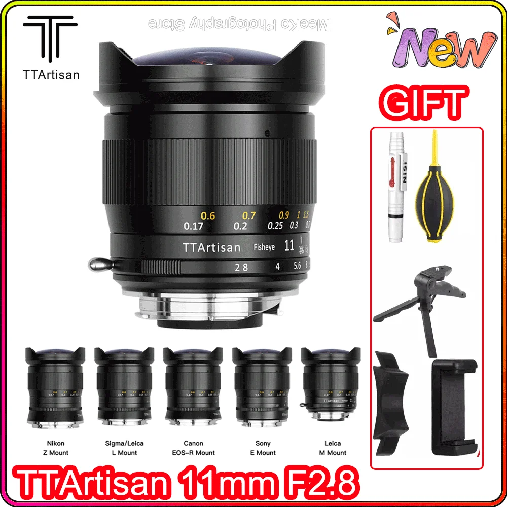 

TTArtisan 11 мм F2.8 Полнокадровый объектив рыбий глаз для Leica M Sony E Canon R Nikon Z Leica L mount объектив для камеры A7R3 A6300 Z7 Z6 MF